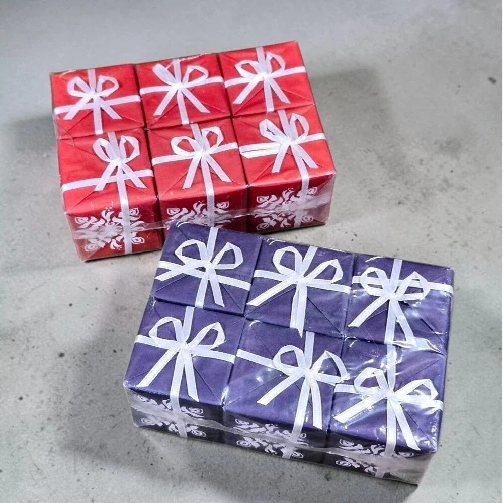 IKEA SNOVITA Christmas Gift Box Ornaments Scandinavian 2009 Red Blue Set of 12